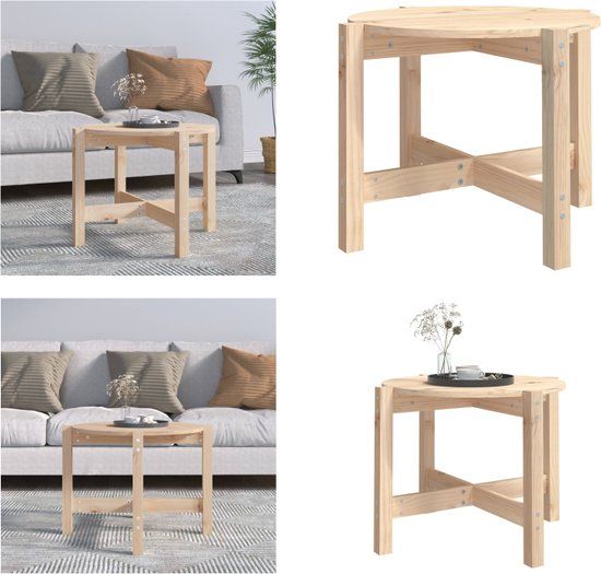 vidaXL Salontafel massief grenenhout Naturel