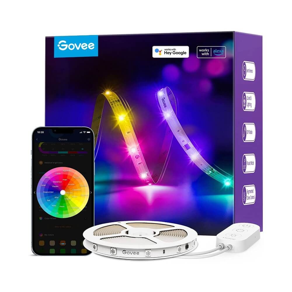 Govee H618C Smart LED Strip Light - 10m - RGBIC - Wi-Fi & Bluetooth - White