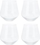 Excellent Houseware Whiskeyglazen - 4 stuks - Transparant - 450 ml