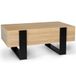 Idmarket - Table Basse Rectangulaire Phoenix Avec Tiroirs 100 Cm Bois Et Noir