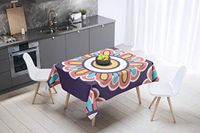 Bonamaison Tafelkleed, Anti-Mold, Sneldrogend, Waterdicht, 100% Polyester Tafellaken, 140cm x 140cm - Ontworpen en Vervaardigd in Turkije