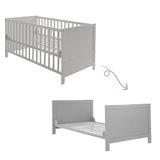 roba Babybed, schaalbaar, 70 x 140 cm, in hoogte verstelbaar, 3 afneembare stangen, 0 tot 7 jaar, taupe