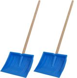 KOTARBAU® 2 stuks Sneeuwschep voor Kinderen, Plastic Sneeuwschep, 25x20 cm, Kindersneeuwschep met Houten Steel, Ergonomisch, Stevige Kindersneeuwschep, Blauw Natuurlijke Kleur
