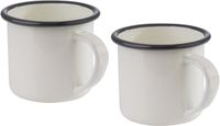 APS Emaille mok met handvat, 350 ml, set van 2