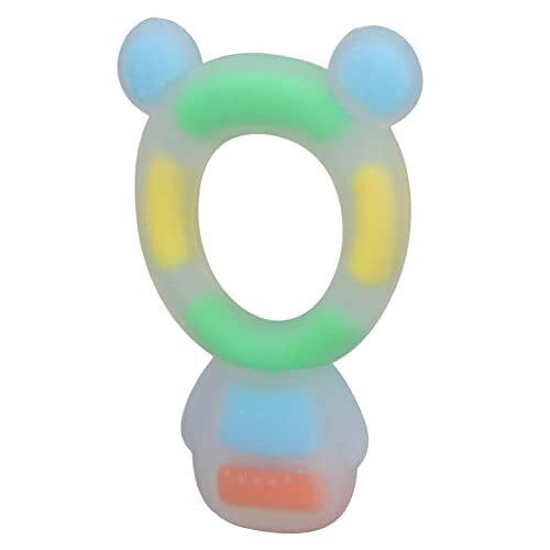 MXGZ Baby Kauwspeeltje, Zachte Textuur Cartoon Bear BPA-vrije Baby-bijtring voor 0-6 Maanden Baby (Blauw)