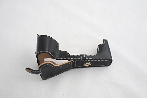 TP Handgemaakte Echt Lederen Camera Hoesje Cover voor Olympus OM-D E-M1 EM1 - Zwart