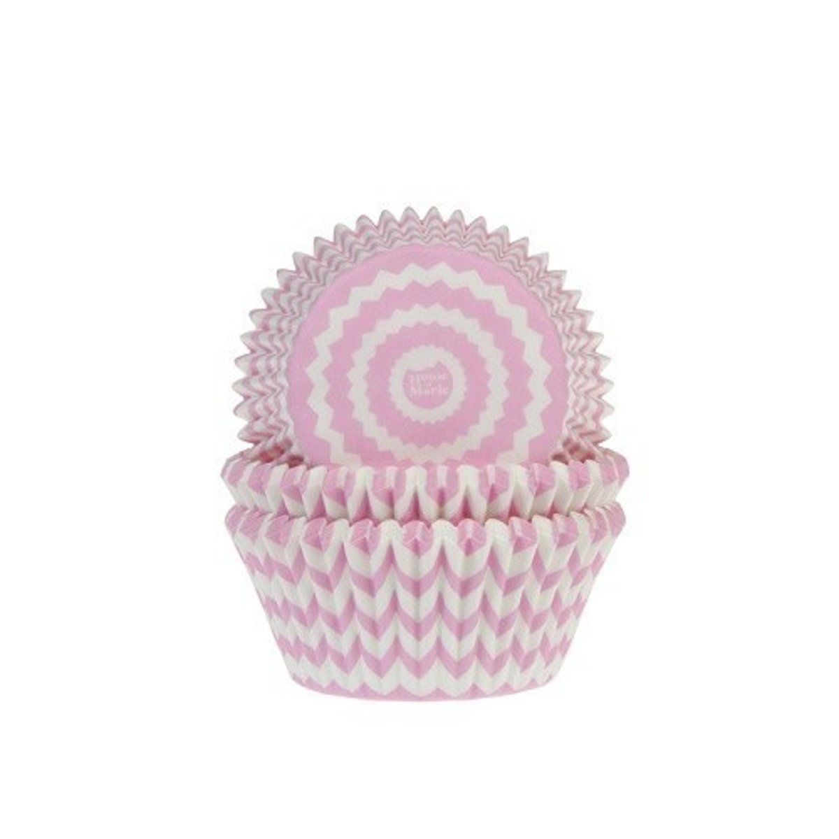 House of Marie Cupcake Vormpjes Chevron Roze 50x33mm. 50st