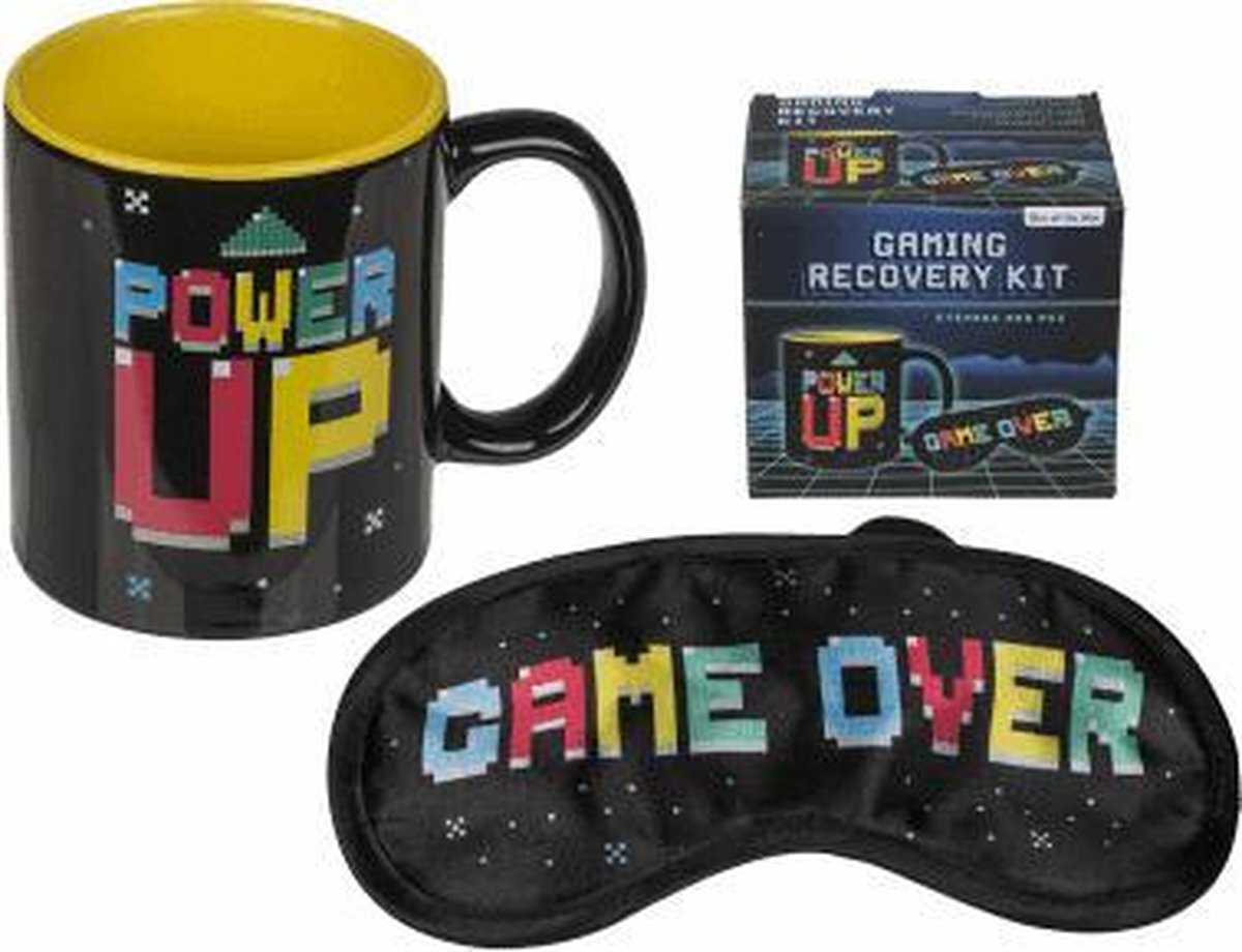 Out of the Blue Gaming Relax Set met mok en slaapmasker - Gaming decoratie - Gaming Mok en Slaap masker - Gaming set grappig - Gaming en Chill