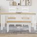 Maison Exclusive Table à manger PANAMA, blanche, 160x80x75 cm, en bois massif de pin