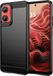 Techsuit Hoesje geschikt voor Motorola Moto G35 - Carbon Silicone Back Cover - Zwart