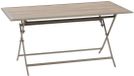 Hespéride Opvouwbare tuintafel voor 6 personen van aluminium en glas met houtlook AZUA