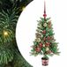 vidaXL Kerstboom met 150 LED, met standaard, Groen, 90 cm, PE