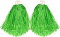 Funny Fashion Cheerballs/pompons - 6x - vert - met franjes en ring handgreep - 28 cm