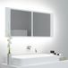 Maison Exclusive Armoire miroir de salle de bain LED, blanche, dimensions : 100 x 12 x 45 cm, en acrylique