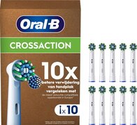 Oral-B Pro CrossAction Opzetborstels voor elektrische tandenborstels, 10 stuks, superieure tandenreiniging, X-borstelopzetstukken voor tandenborstels, brievenbusvormige verpakking