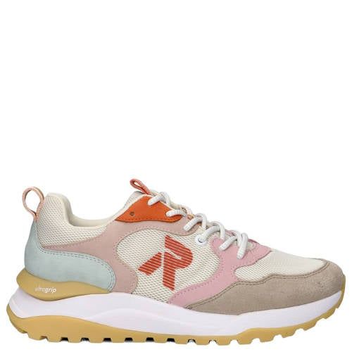 Rieker Revolution chunky leren sneakers beige/roze