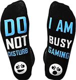 Heble® Tiener Game Sokken - "Do not disturb, I'm gaming" - Zwart - Maat 37-42