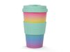 IDRINK - RPET Koffiemok met Opening en Siliconen Deksel, Gemakkelijk Mee Te Nemen, 435 ml Gerecyclede Kunststof Meeneembeker, 8,7 x 8,7 x 15 cm, 435 ml (MACARON)