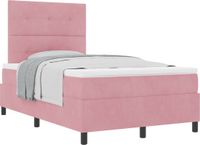 vidaXL Boxspringbed met hoofdeinde, Roze, 120 x 190 cm, Fluweel