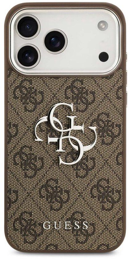 Guess Back Cover - iPhone 17 Pro Max - Bruin - Slank TPU - Big Metal Logo