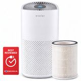 Evolar Pure4 Luchtreiniger met HEPA 13 Filter - CADR: 200m3/h - Air Purifier - Slaapmodus - Luchtkwaliteit Indicator - Wit