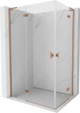 Mexen Mist-H L Duo cabine de douche porte battante gauche 120 x 75 cm, transparent, cuivre brossé