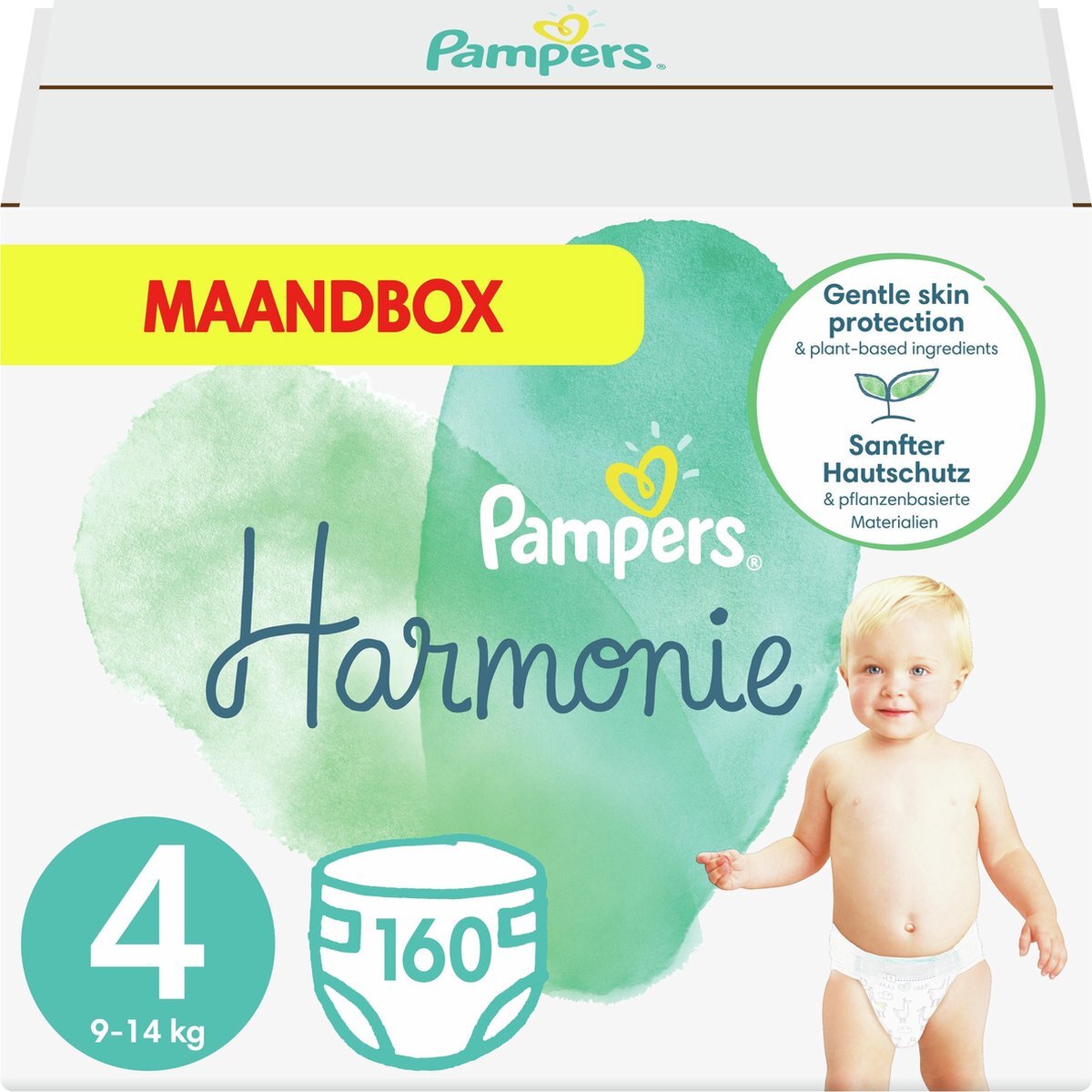 Pampers Harmonie - Maat 4 (9kg-14kg) - 160 Luiers - Maandbox
