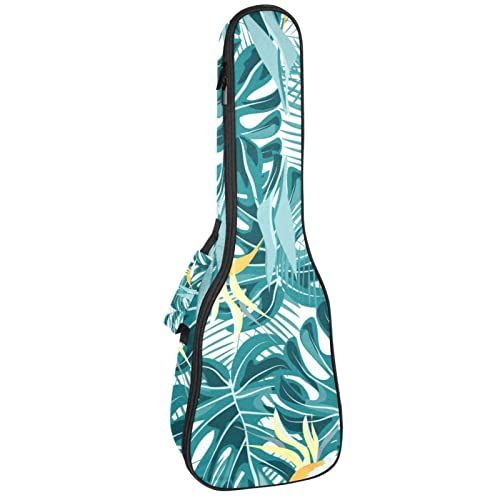 Mersov Tenor Ukulele Gigbag Waterdichte Ukelele Case Gewatteerde Rugzak, Geweldig voor Sopraan Concert (21/23/24") Bladeren Scandinavisch mooi