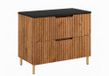 3xE living Armoire de salle de bain 80 cm Chêne artisanal/Noir