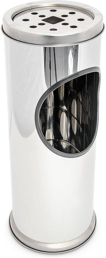 Relaxdays Asbak Staand - Peukenzuil met Afvalbak - Rookpaal - Zilver