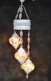 Halay Oosterse lamp 3 glazen multicolour bollen mozaiek kroonluchter