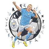 Iconic Puzzles - Manchester City, Erling Haaland, 100% eco-duurzame houten puzzel met officiële licentie, maat L, 500 stukjes
