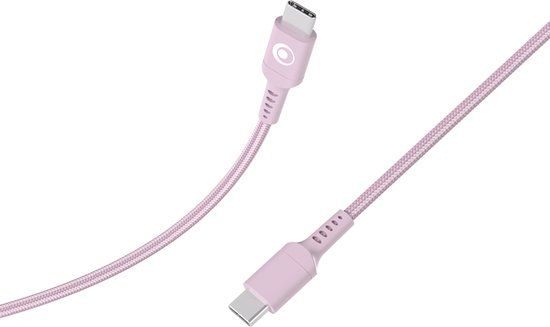 Bigben Connected USB-C/USB-C 3A Power Delivery 60W 1,2 m oplaad- en overdrachtkabel, Roze