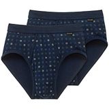 Schiesser 2 stuks sportslip met Eingriff - Essentials slips voor heren (2 stuks), Marineblauw 225167