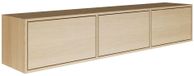 Meuble TV flottant, 150 cm, chêne – Meuble mural avec système push-to-open
