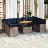 Maison Exclusive - Ensemble de jardin, composé de 10 pièces, avec coussins, gris, en polyrotin