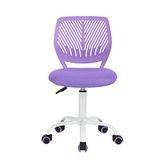 FurnitureR Kleurrijk, modern verstelbaar design computerstoel, draaibaar armless bureau, kinderen studie kamer thuis kantoor taskstoel, paars, metaal, 38,5 cm x 40 cm x 75-87 cm