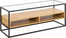 Giga Living Giga Meubel Tv-meubel Rechthoek 120cm - Glas/Hout Naturel - Open Kast