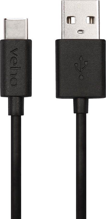 Veho USB-A naar USB-C™ laad en synchronisatie kabel – 1m
