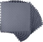 Merkloos Garagevloertegels, 16 Stuks, 513 x 513 x 5 mm, Modulair, Antislip, PVC, Grafietgrijs