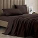 Celine Linen 4-delige Egyptische kwaliteit, draaddichtheid 1800, strijkvrij, voor super kingsize bed, Californië, chocoladebruin