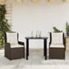 Maison Exclusive - Ensemble de jardin 3 pièces avec coussins, marron, en polyrotin
