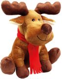 Wolters Hondenspeeltje – Zachte pluchen kerstknuffel voor honden – Knuffel voor kleine honden – Geluidloos speelgoed – Bruin 15 cm