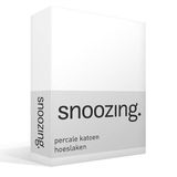 Snoozing - Hoeslaken - Eenpersoons - 100x220 cm - Percale katoen - Wit