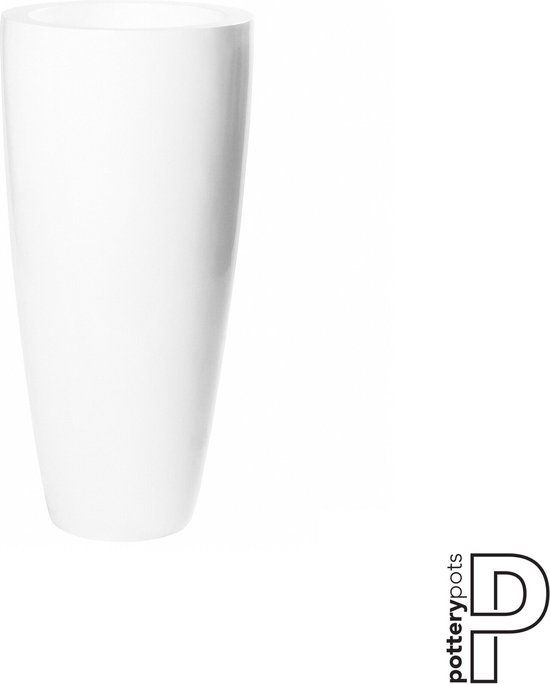 Merkloos Plantenbak Dax - Glanzend wit Ø37 x (H)80 cm