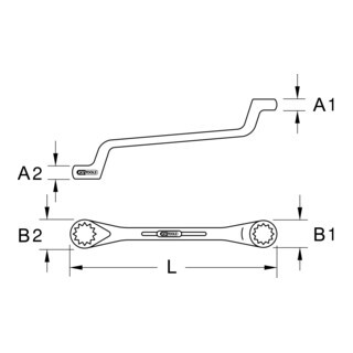 KS Tools KS Tools CLASSIC dubbele ringsleutel, gekarteld, 85x90mm Aantal:1