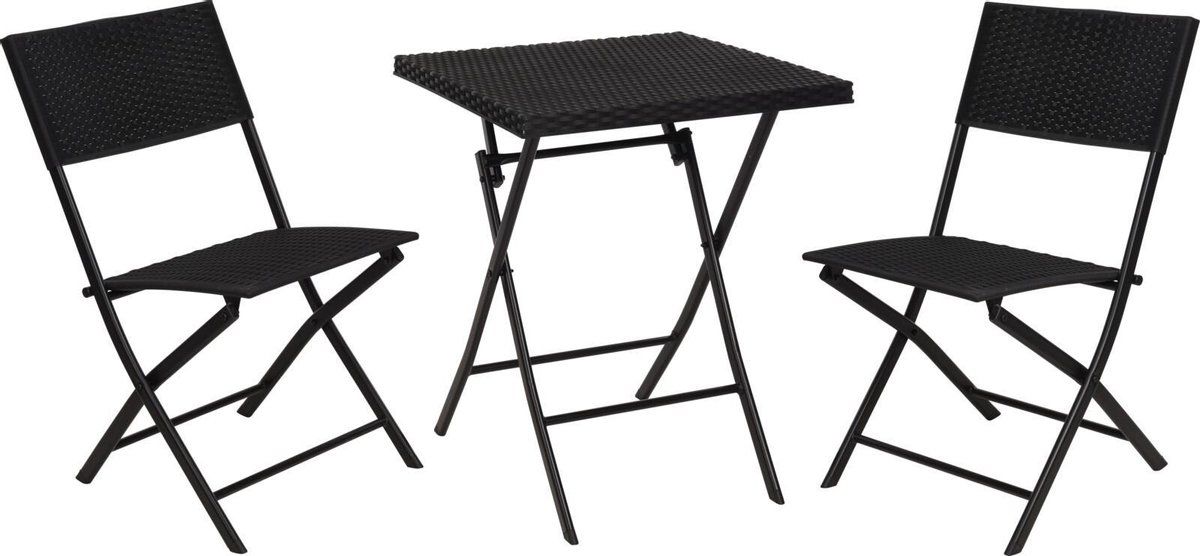 Panda - Tuinmeubelset - Bistroset - Balkonset - Polyrotan - 58 x 58 x 70 cm
