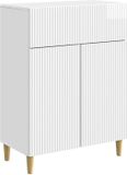 vidaXL Dressoir met lade Hoogglans Wit 66 x 34,5 x 90 cm Bewerkt hout