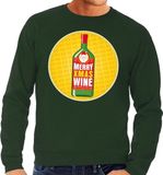 Bellatio Decorations Shoppartners Bv Foute kersttrui / sweater Merry Chrismas Wine groen voor heren M