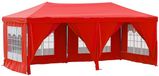 vidaXL Partytent, inklapbaar met zijwanden, rood, 3x6 meter